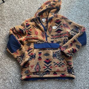 The North Face Men's Geometric Fleece Sweater - Tan and Navy